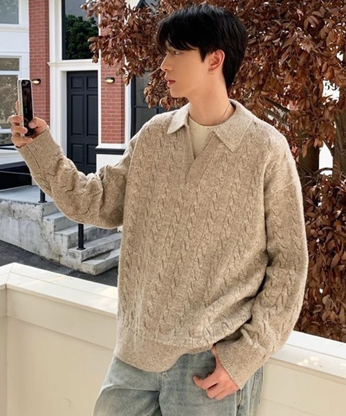 NOWLE（ノウル） セーター ニット 「NOWLE」ケーブル編み フェイク