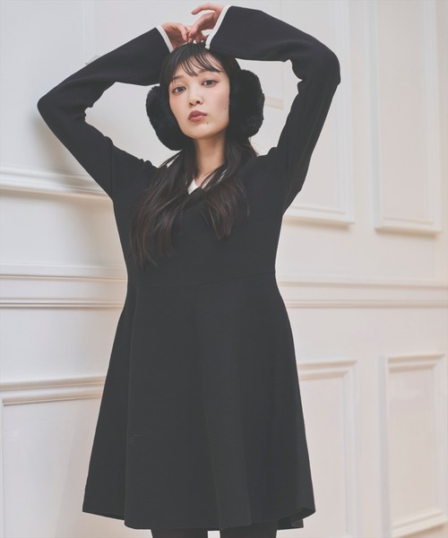 AND COUTURE（アンドクチュール） ワンピース バイカラーポロニット