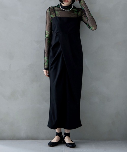 「etoll.」 キャミソールワンピース M ブラック レディース_画像2