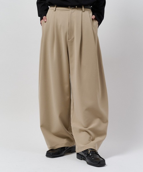 Lui's（ルイス） ワイドパンツ スラックス ダブルクロスベーシック