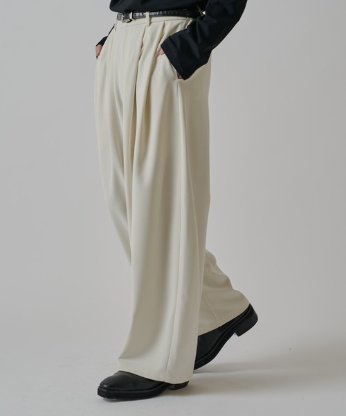 Lui's（ルイス） ワイドパンツ スラックス ダブルクロスベーシック