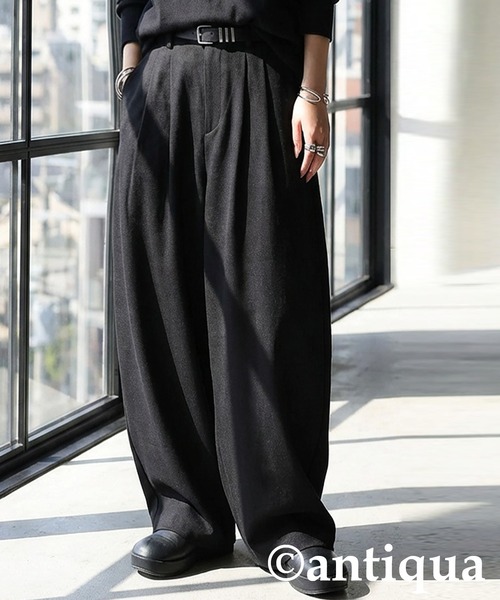 antiqua（アンティカ） パンツ タック ワイドパンツ レディース