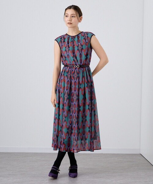 ANAYI（アナイ） ノースリーブワンピース 34 ボルドー レディース