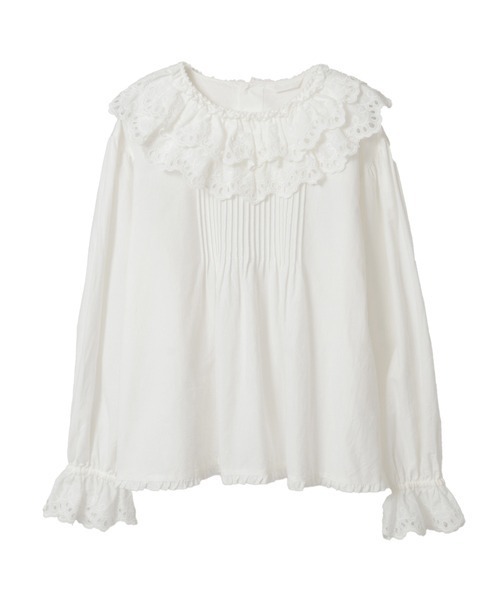 ピンクハウス 裾ダンダン切り替えの長袖ブラウス(未使用品) ピンクハウス 裾ダンダン切り替えの長袖ブラウス(未使用品) ピンク