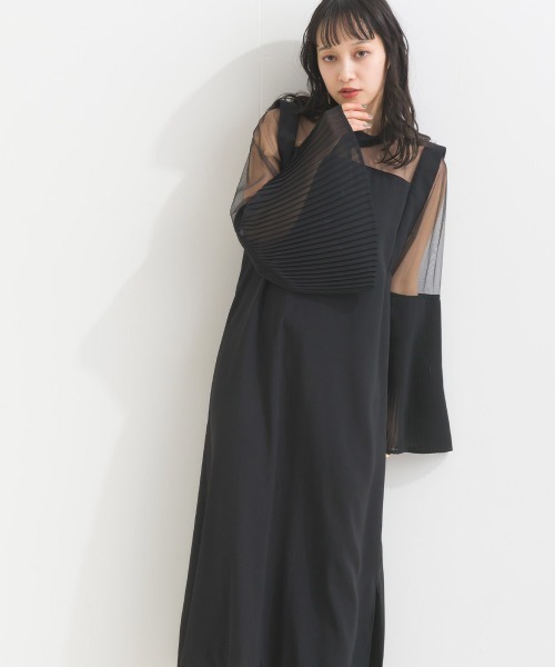 「terrace」 長袖ワンピース MEDIUM カーキ レディース_画像4