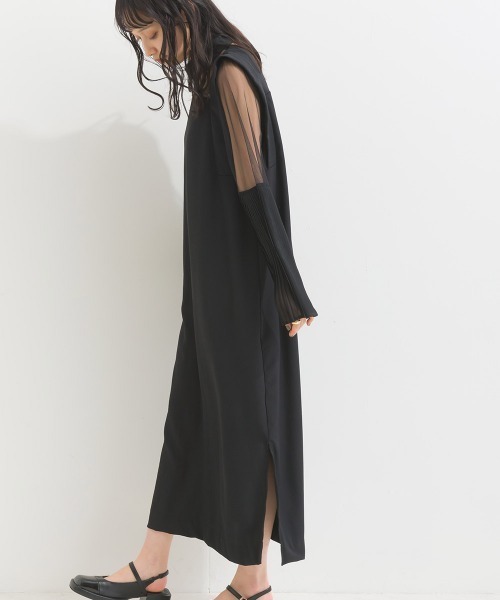 「terrace」 長袖ワンピース MEDIUM カーキ レディース_画像5