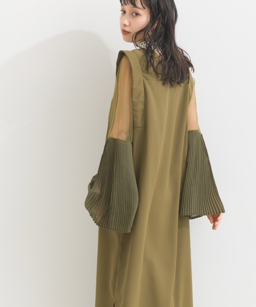 「terrace」 長袖ワンピース MEDIUM カーキ レディース_画像7