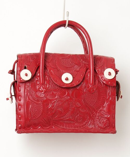 CARVING TRIBES ハンドバッグ - レッド レディース : ZOZOTOWN Yahoo