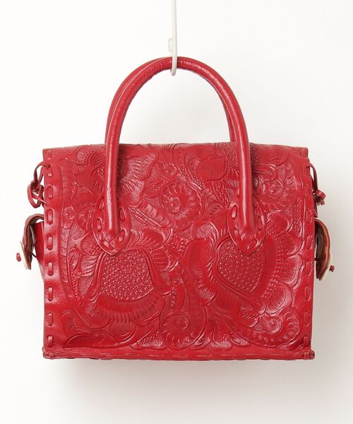 CARVING TRIBES ハンドバッグ - レッド レディース : ZOZOTOWN Yahoo