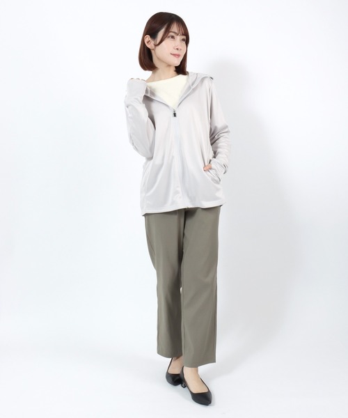 パーカー uvカット フェイスガード付き ツバ付きフード UVカット
