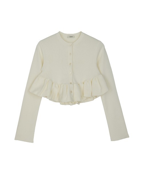 Ameri（アメリ） カーディガン COMPACT BALLOON PEPLUM KNIT CARDIGAN