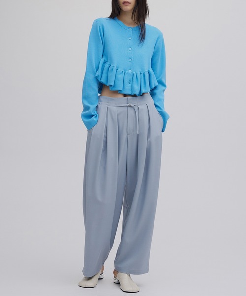 Ameri（アメリ） カーディガン COMPACT BALLOON PEPLUM KNIT CARDIGAN