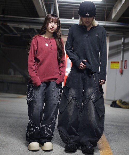 トップス atmark ATMARK tシャツ 「2サイズ展開 / UNISEX 」クロスロゴ刺繍 サーマル