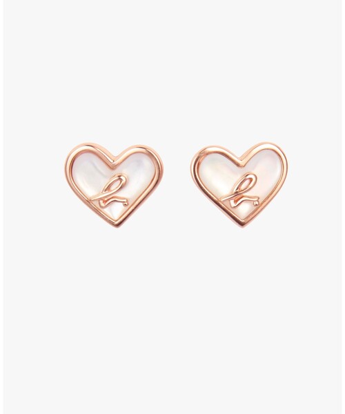 agnes b.（アニエスベー） ピアス b.”ロゴ ハート パール ピアス