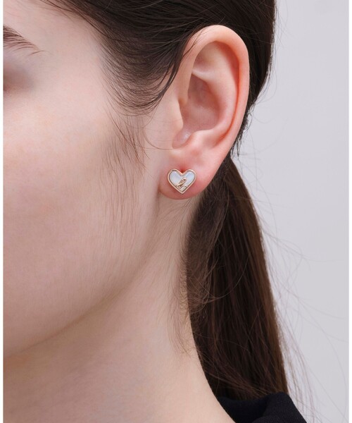 agnes b.(アニエスベー) ピアス b.”ロゴ ハート パール ピアス agnes b.(アニエスベー) ピアス b.”ロゴ ハート パール ピアス