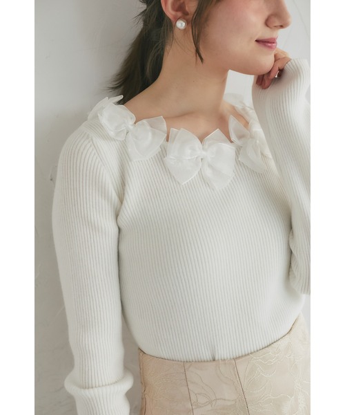 「tocco closet」 長袖ニット M ラベンダー レディース_画像2