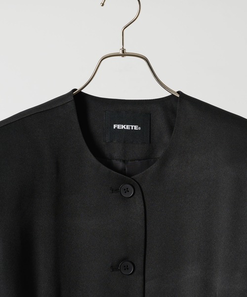 FEKETE(フェケテ) ノーカラージャケット SMALL グレー レディース FEKETE(フェケテ) ノーカラージャケット SMALL グレー レディース