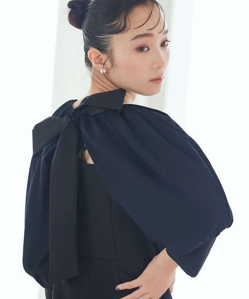 「RUIRUE BOUTIQUE」 7分袖ワンピース L ベージュ レディースの画像