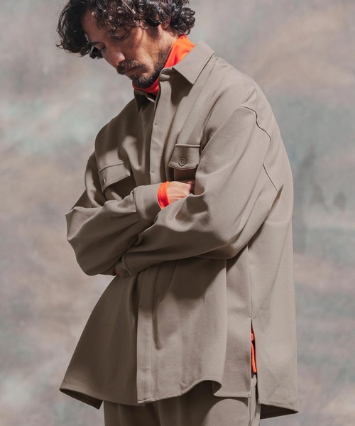 「Jih Nunc」 長袖シャツ M ベージュ メンズ_画像2