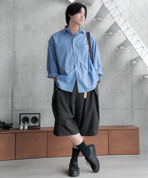 SINSS スラックス Cross tuck wide shorts / クロスタックワイド