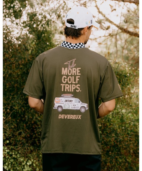 DEVEREUX GOLF tシャツ More Tripチェッカーリブモック メンズ