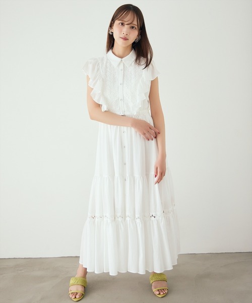 S❤︎ さま 定価¥21,890！AND COUTURE フリルワンピース AND COUTURE（アンドクチュール） ワンピース レースフリルシャツ