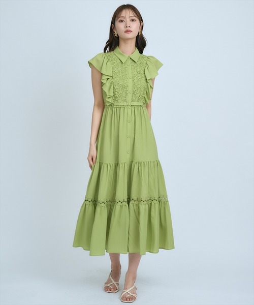 S❤︎ さま 定価¥21,890！AND COUTURE フリルワンピース AND COUTURE（アンドクチュール） ワンピース レースフリルシャツ