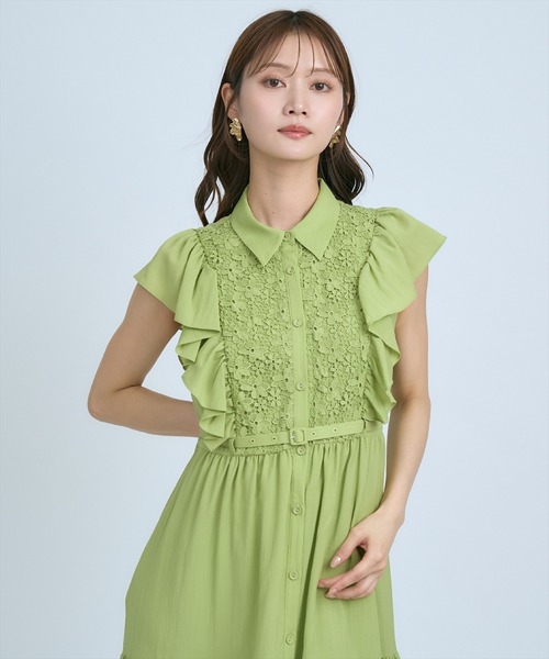AND COUTURE（アンドクチュール） ワンピース レースフリルシャツ