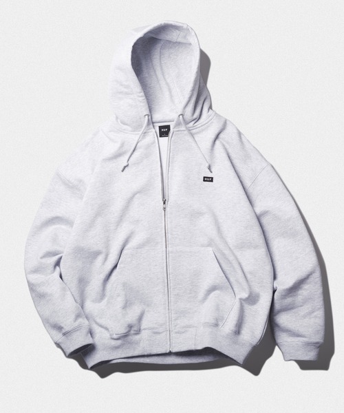 HUF ジップアップパーカー ウォッシュ加工 グレー HUF（ハフ） ジップアップパーカー X-LARGE アッシュグレー メンズ
