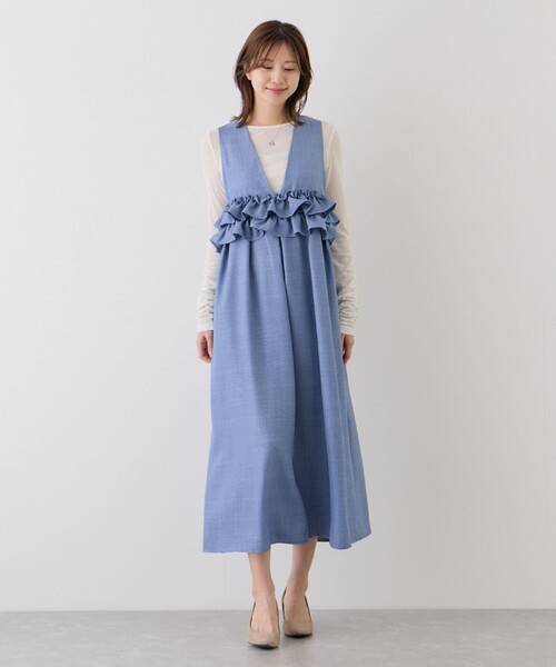 COMME des GARCONS デニム ジャンパースカート フリル JAYRO（ジャイロ） ジャンパースカート ウェストフリルデニムライク