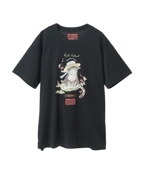 Karl Helmut tシャツ さくらんぼの丘のねこプリントTシャツ メンズ