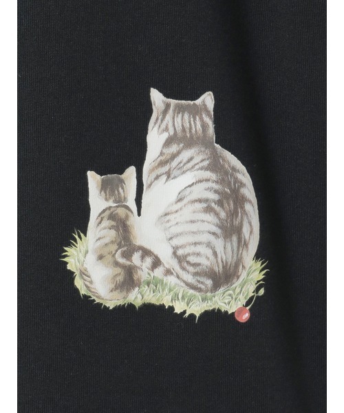 Karl Helmut tシャツ さくらんぼの丘のねこプリントTシャツ メンズ