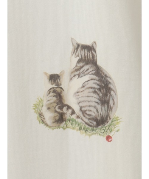 Karl Helmut tシャツ さくらんぼの丘のねこプリントTシャツ メンズ