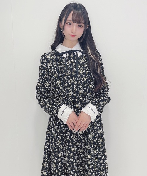 「Honey Cinnamon」 長袖ワンピース FREE ブラック レディース_画像4
