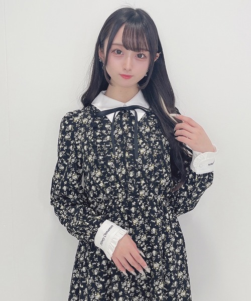 「Honey Cinnamon」 長袖ワンピース FREE ブラック レディース_画像6