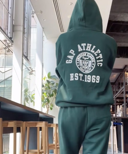 GAP（ギャップ） ジップアップパーカー X-LARGE グリーン メンズ