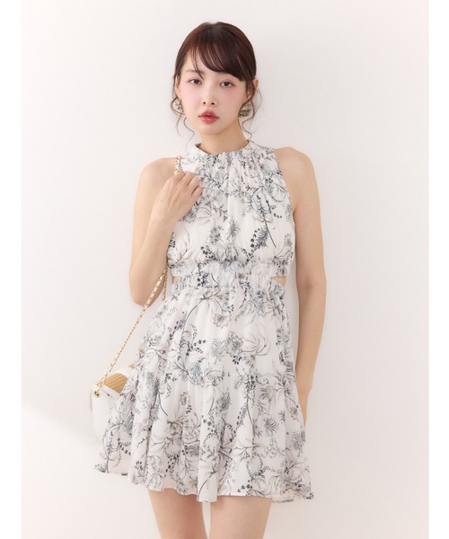 ワンピース 「女神ワンピース」ホルターネックギャザーミニフレアワンピース 夏服の画像