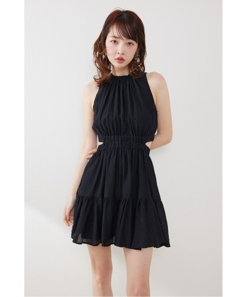 ワンピース 「女神ワンピース」ホルターネックギャザーミニフレアワンピース 夏服の画像