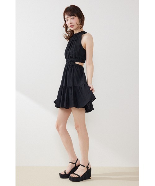 ワンピース 「女神ワンピース」ホルターネックギャザーミニフレアワンピース 夏服の画像