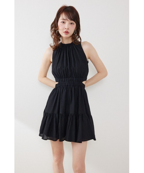 ワンピース 「女神ワンピース」ホルターネックギャザーミニフレアワンピース 夏服の画像