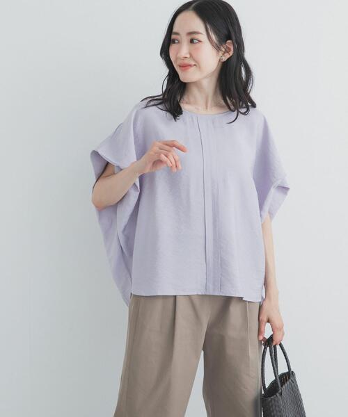 ブラウス シャツ センタータックコクーンブラウス レディースの画像