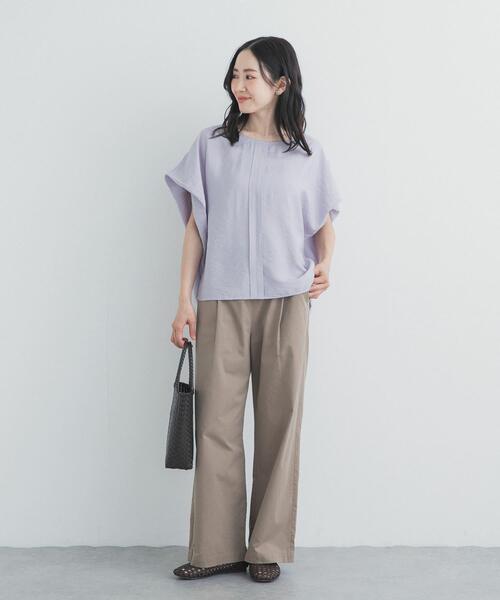 ブラウス シャツ センタータックコクーンブラウス レディースの画像
