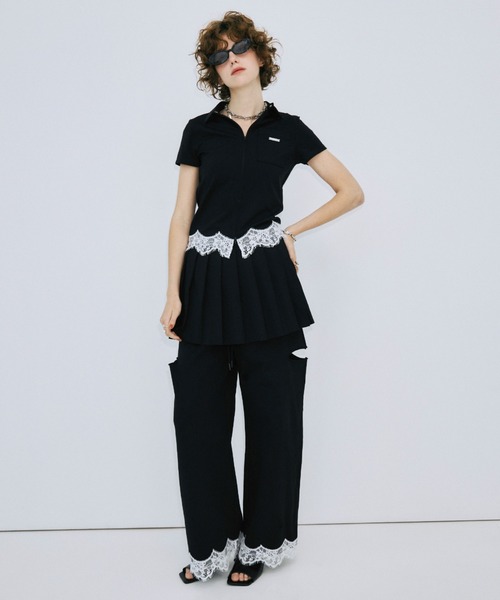 ワイドパンツ スウェットパンツ ジャージ SLIT SWEAT PANTS 2/スリットスウェットパンツ2 レディースの画像