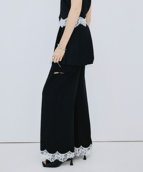 ワイドパンツ スウェットパンツ ジャージ SLIT SWEAT PANTS 2/スリットスウェットパンツ2 レディースの画像