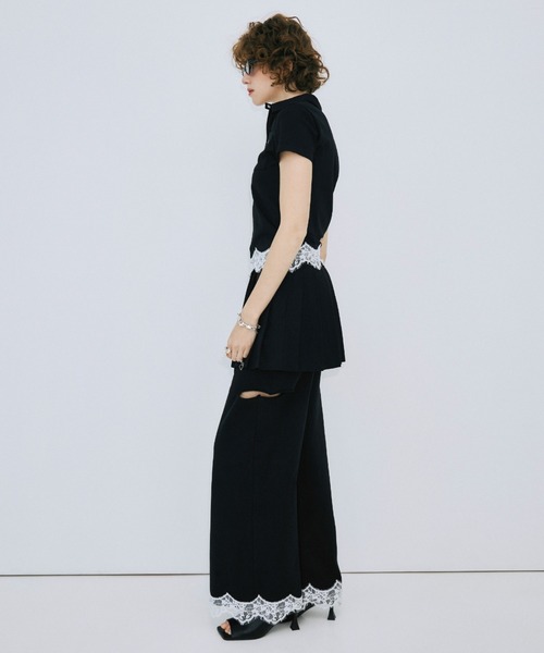ワイドパンツ スウェットパンツ ジャージ SLIT SWEAT PANTS 2/スリットスウェットパンツ2 レディースの画像