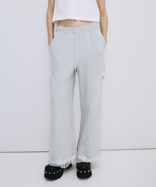 ワイドパンツ スウェットパンツ ジャージ SLIT SWEAT PANTS 2/スリットスウェットパンツ2 レディースの画像