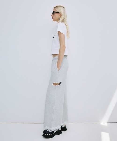 ワイドパンツ スウェットパンツ ジャージ SLIT SWEAT PANTS 2/スリットスウェットパンツ2 レディースの画像