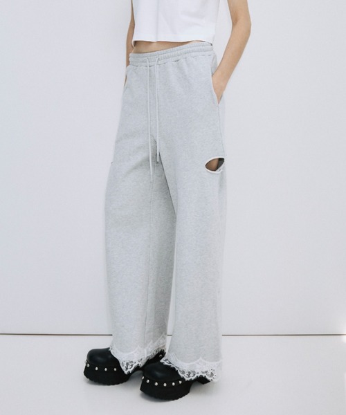 ワイドパンツ スウェットパンツ ジャージ SLIT SWEAT PANTS 2/スリットスウェットパンツ2 レディースの画像
