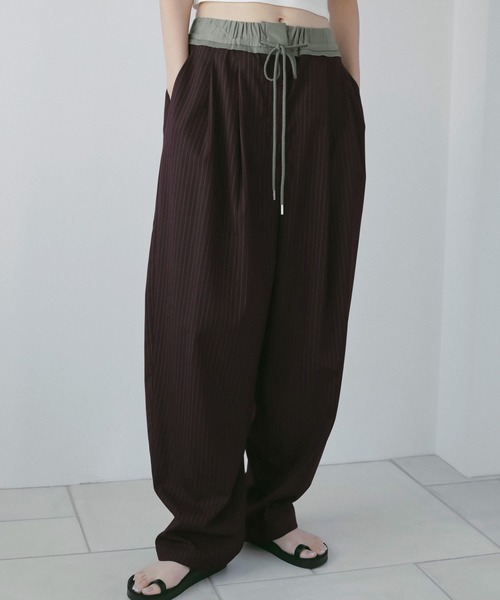 パンツ Bicolor Stripe Pants レディース