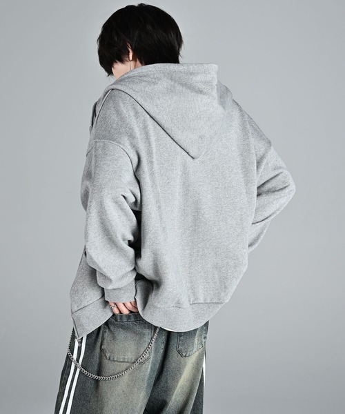 「ADRER」 ジップアップパーカー S チャコールグレー メンズ_画像7